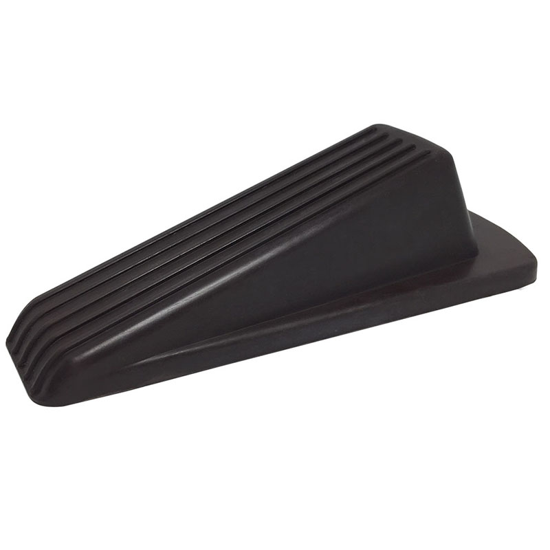 Black Rubber Door Stopper Sturdy and Durable Security Door Stop Wedge, Multi Surface and Non Scratching