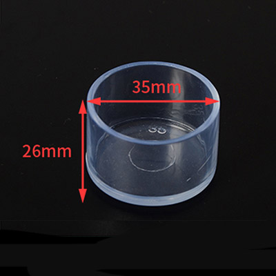 35mm Table Chair Leg End Cap Cover Tip Protectors Round Clear