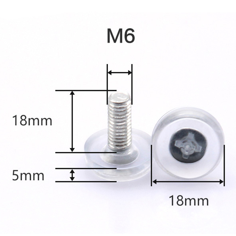 M6 Adjustable Feet Levelers Transparent Heavy Duty Furniture Levelers Threaded T-Nuts Leg Leveling Feet for Cabinet, Table, Chair